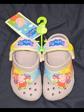 Crocs Kids Peppa Pig Light Pink Clogs 7C TODDLER USED!